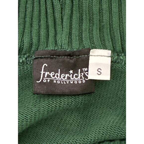 VTG Frederick’s of Hollywood Cowl Neck Body Sweater Dress S Forest Green Glam - Picture 6 of 11